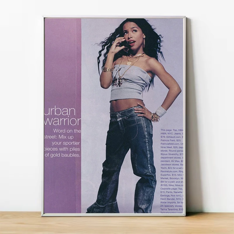 American Singer A-Aaliyah Poster Gaming Room Decoration Decorative Paintings Home Posters for Wall Decororation Print Art Canvas