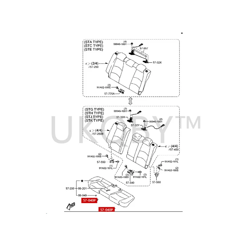GHK157529 Suitable for Ma zd a M3 Axela Rear seat buckle lock