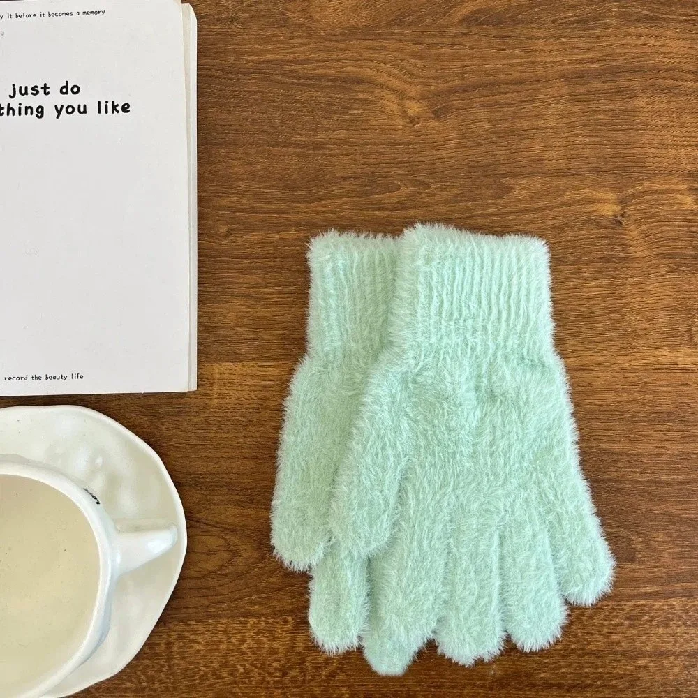 

Новые утолщенные флисовые перчатки с пятью пальцами, морозостойкие ветрозащитные велосипедные перчатки, сохраняющие тепло, зимние перчатки для студентов