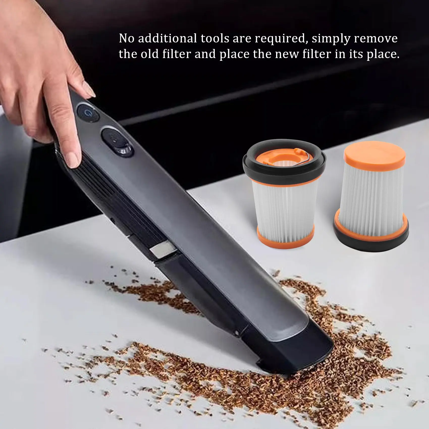 Filtro de vacío de repuesto Compatible con aspiradora de mano inalámbrica Shark W1 WV200 WV201 WV205 WV220, 4 Uds.