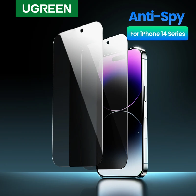 UGREEN 2PCS Privacy Screen Protector For iPhone 14 13 Pro Max Anti-Spy Tempered Glass For iPhone 14 Plus Phone Screen Protector