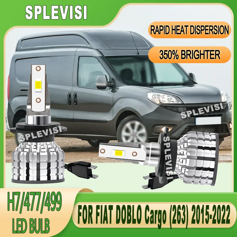 60000hrs Vibration-resistant Light Beam LED Low Beam Bulbs For FIAT DOBLO Cargo (263) 2015 2016 2017 2018 2019 2020 2021 2022