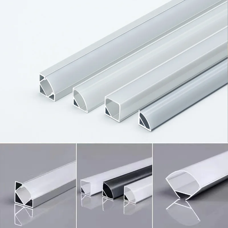 Triangle 45° Line Light L-type Surface Mounted Aluminum Profile 2M Top Corner Lamp Cabinet Linear Lamp Indoor Bar Hard Strip