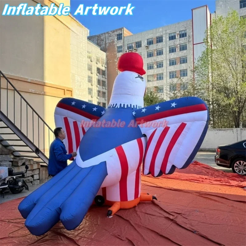 Custom Made Events Decorative Large Inflatable American Eagle Cartoon for Parade Toys