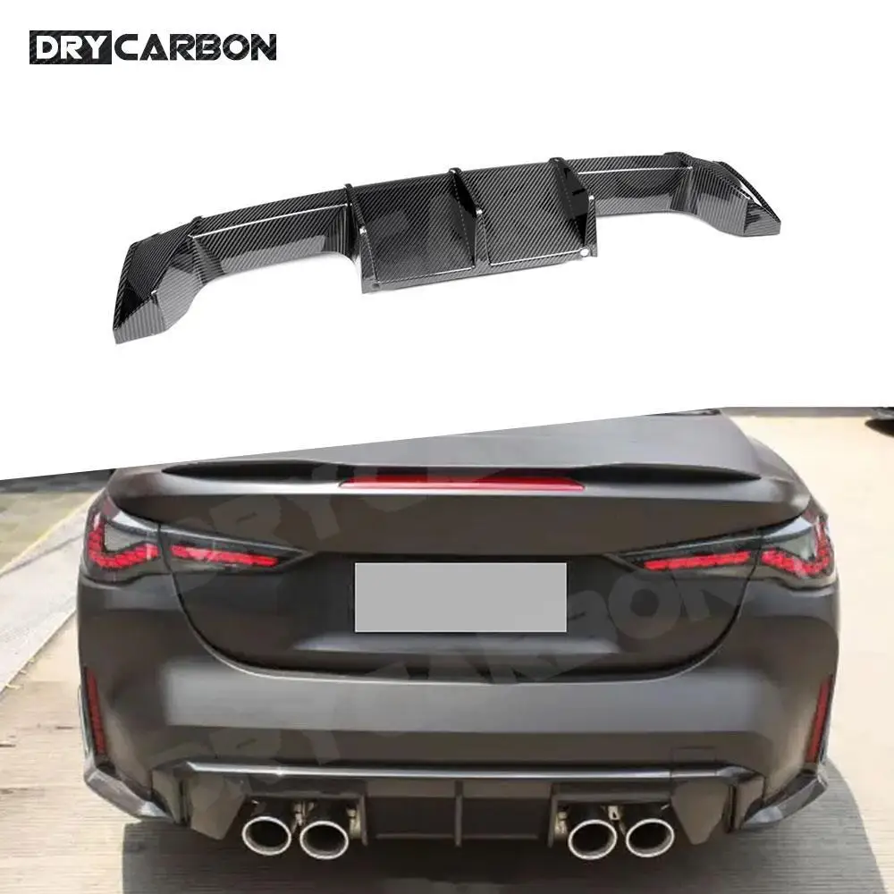 Dry Carbon Fiber Rear Diffuser Bumper Lip Spoiler E Style for BMW G80 M3 G82 G83 M4 2021+ FRP Balck Guard Decoration Bodykits