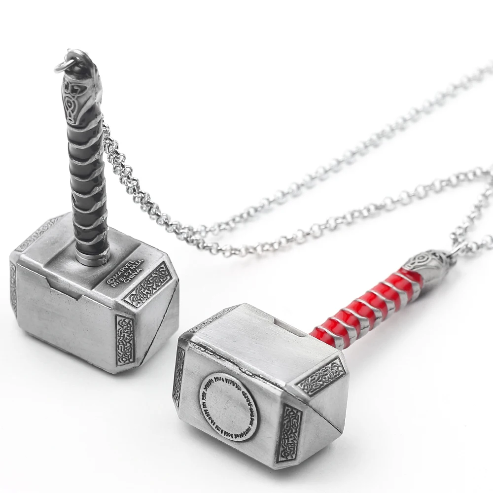 Thors Hammer Mjölnir Halskette Universelles Modeschmuck-Accessoire Trendiger Persönlichkeits-Superhelden-Thor-Anhänger für Männer und Frauen – Detail 1