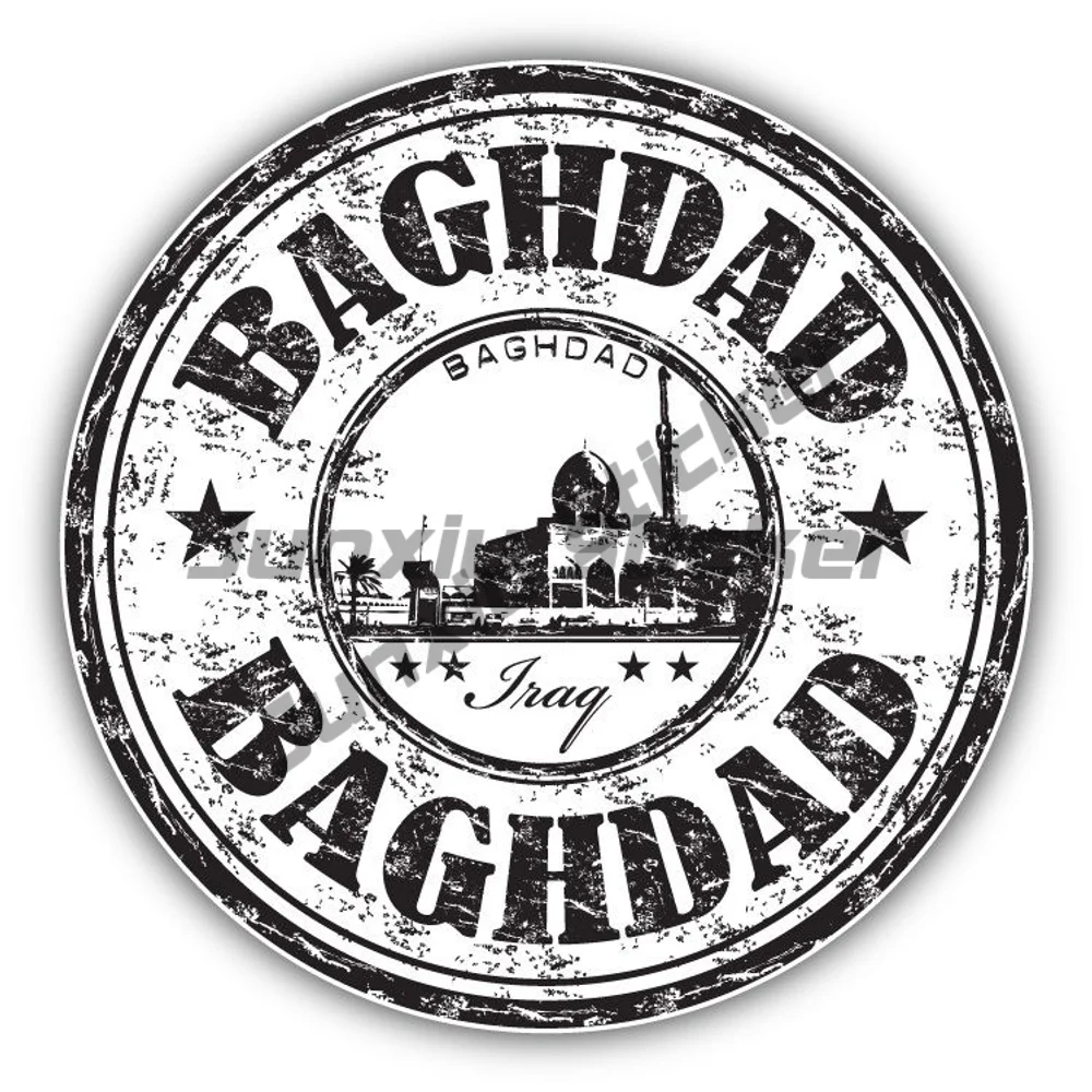 

Baghdad City Sticker Iraq Travel Stamp Decal For Car Bumper Camper Bodywork Laptop Phone Guitar Yacht Sunscreen Cover Scratches