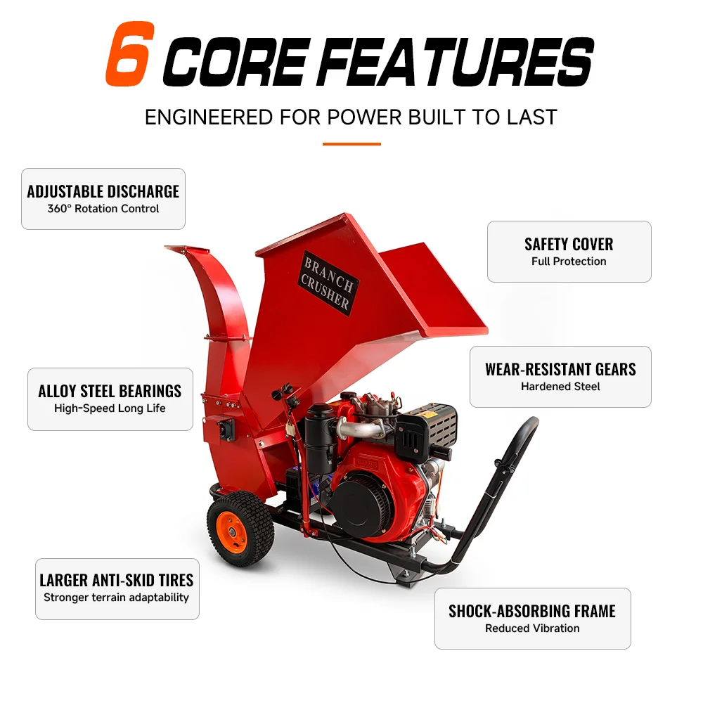 Brand New Commercial Small Industrial Hydraulic Twig Powerful Small Wood Shredder Fast Shipping