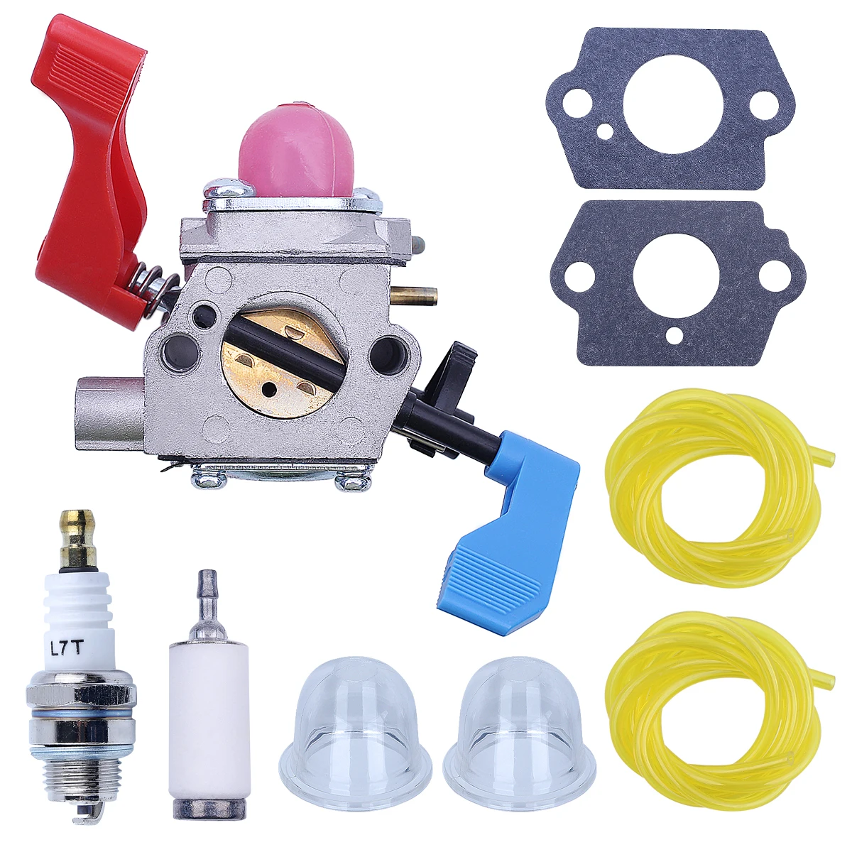 Kit de reemplazo de soplador de hojas BV1650LE con línea de filtro de combustible para WT-606, carburador para Poulan Weed Eater Craftsman B1750LE