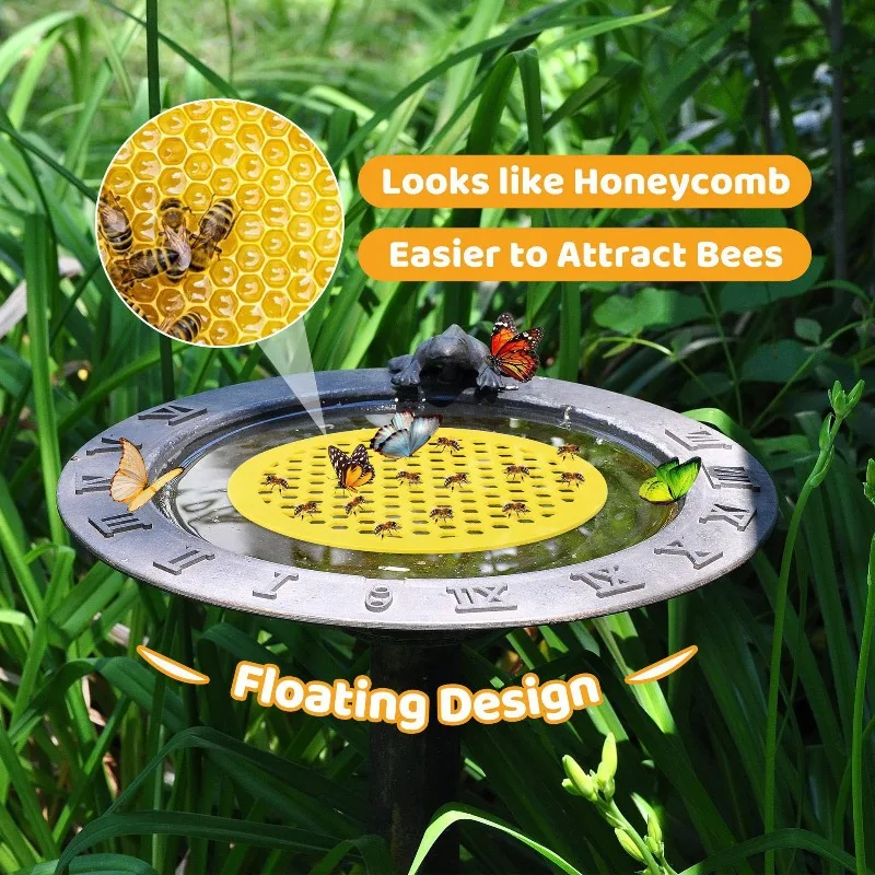 Floating Bee Island-Bee Waterer Bee Insect Drinking Tray Beekeeping Setup Luring Insect honeycomb design Island Tray Home Garden