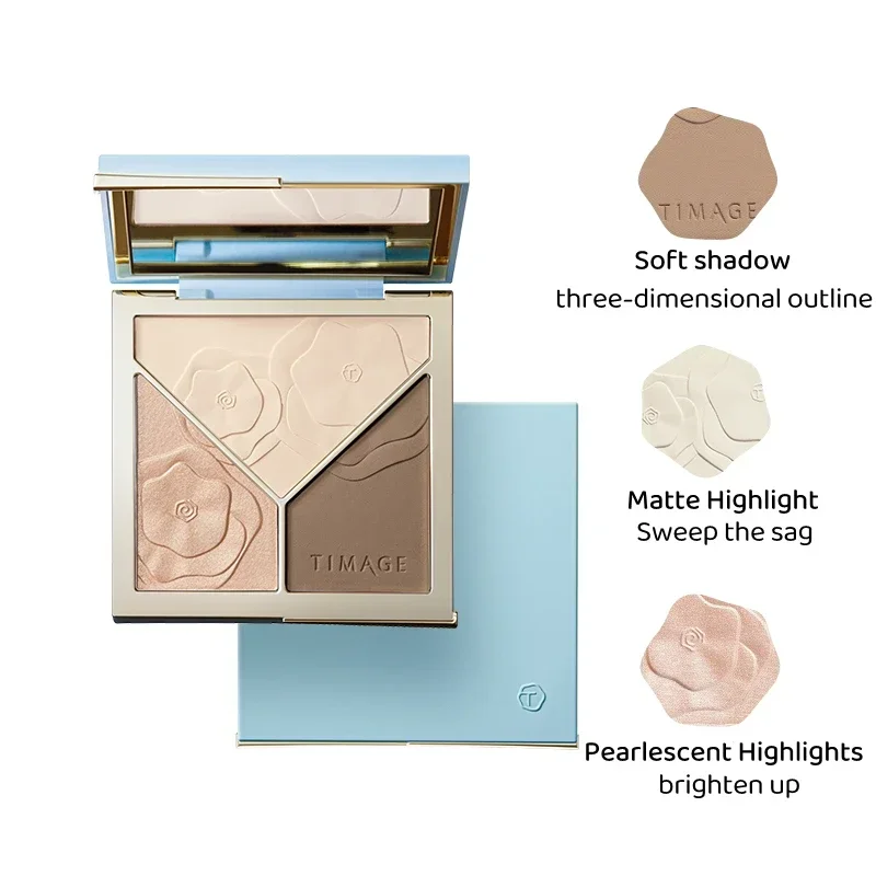 TIMAGE Master High Gloss Repairing Palette Caitang Tang Yi Personally Researched Three-Color One-Piece Matte Glitter Powder Nose