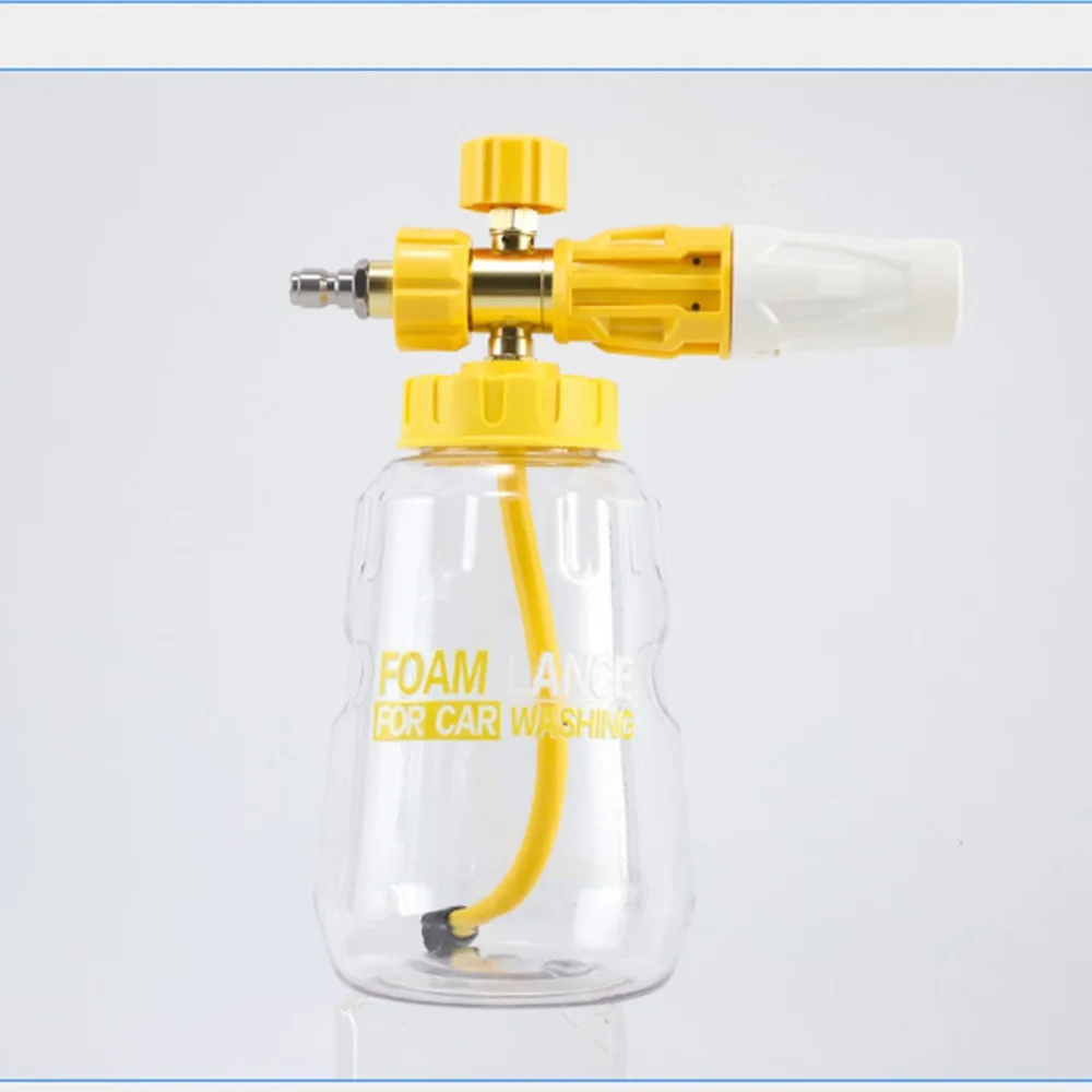 

Генератор пены для мойки автомобилей с толстой ручкой, прозрачный наконечник для пены со снегом, регулируемый спрей, распылитель для пенообразования с пустой бутылкой
