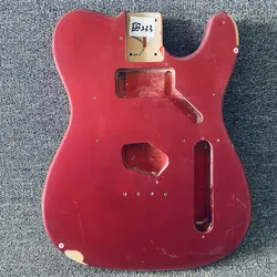 EB233 Tele Electric Guitar in Red Color Solid Wood with Paints Wood Damages for TL Guitar DIY Replace Custom Order