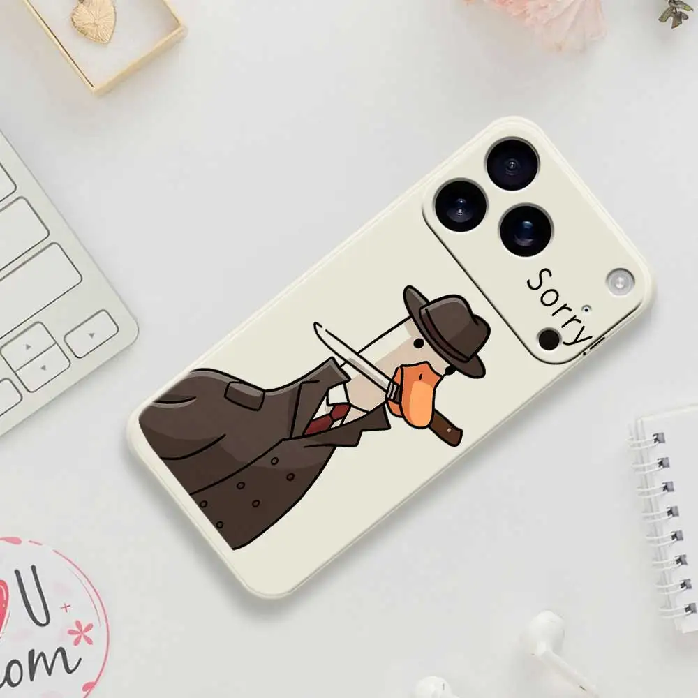 Duck Detective Style Phone Case For iPhone 17 Pro Max 17 Air 16 15 14 Plus 13 12 11 Pro Max XS Max 7 8 Plus 16E Silicone Cover