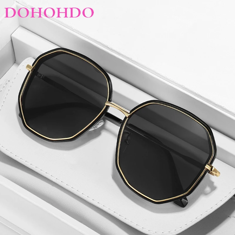 

DOHOHDO Polygon Square Sunglasses For Men Women Fashion New Retro Luxury Brand Design Sun Glasses Female Metal Shades Eyeglasses