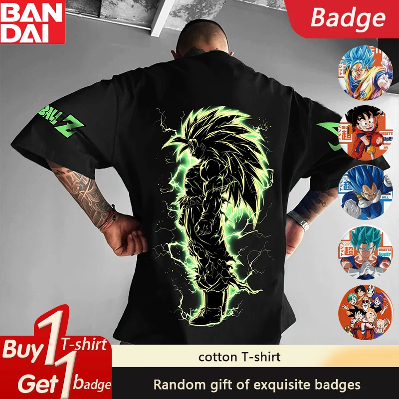 

Dragon Ball Animation Peripheral GOKU Summer Short Sleeve T-Shirt 2025 Classic Loose Men's and Women's Cotton T-Shirt