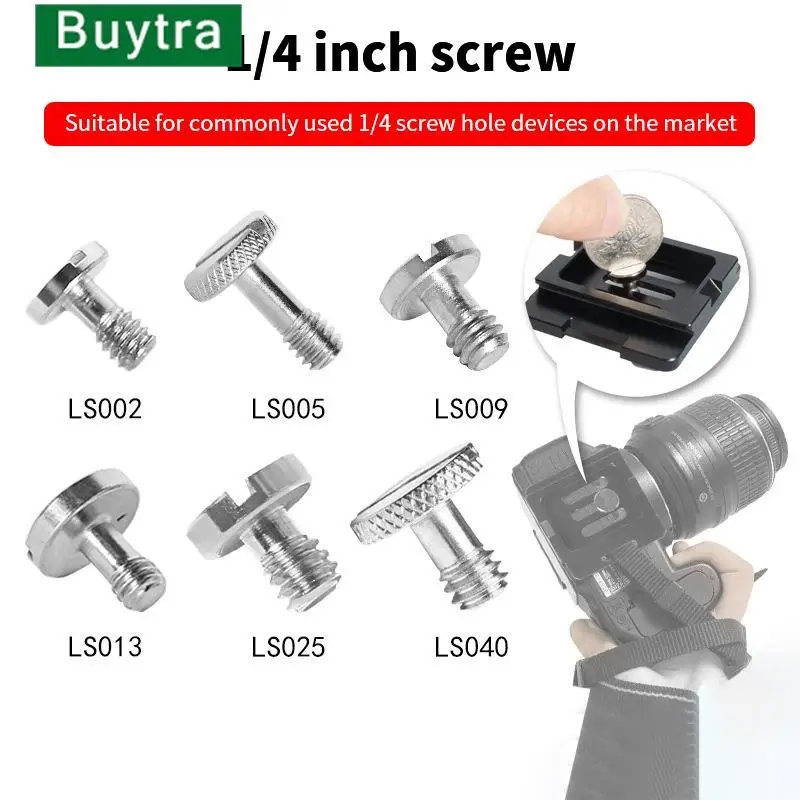 Camera Screw Set 1/4 Inch Quick Release Plate Screw DSLR Accessories Tripod Mount Adapter For DSLR Camera Tripod High Quality