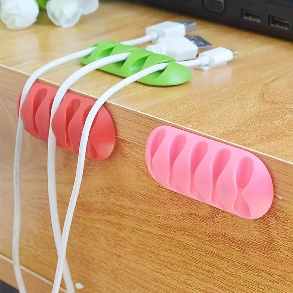 Silicone Cable Organizer USB Data Cable Winder Flexible Cable Management Cord Clips For Mouse Headphone Earphone Car Wire Holde