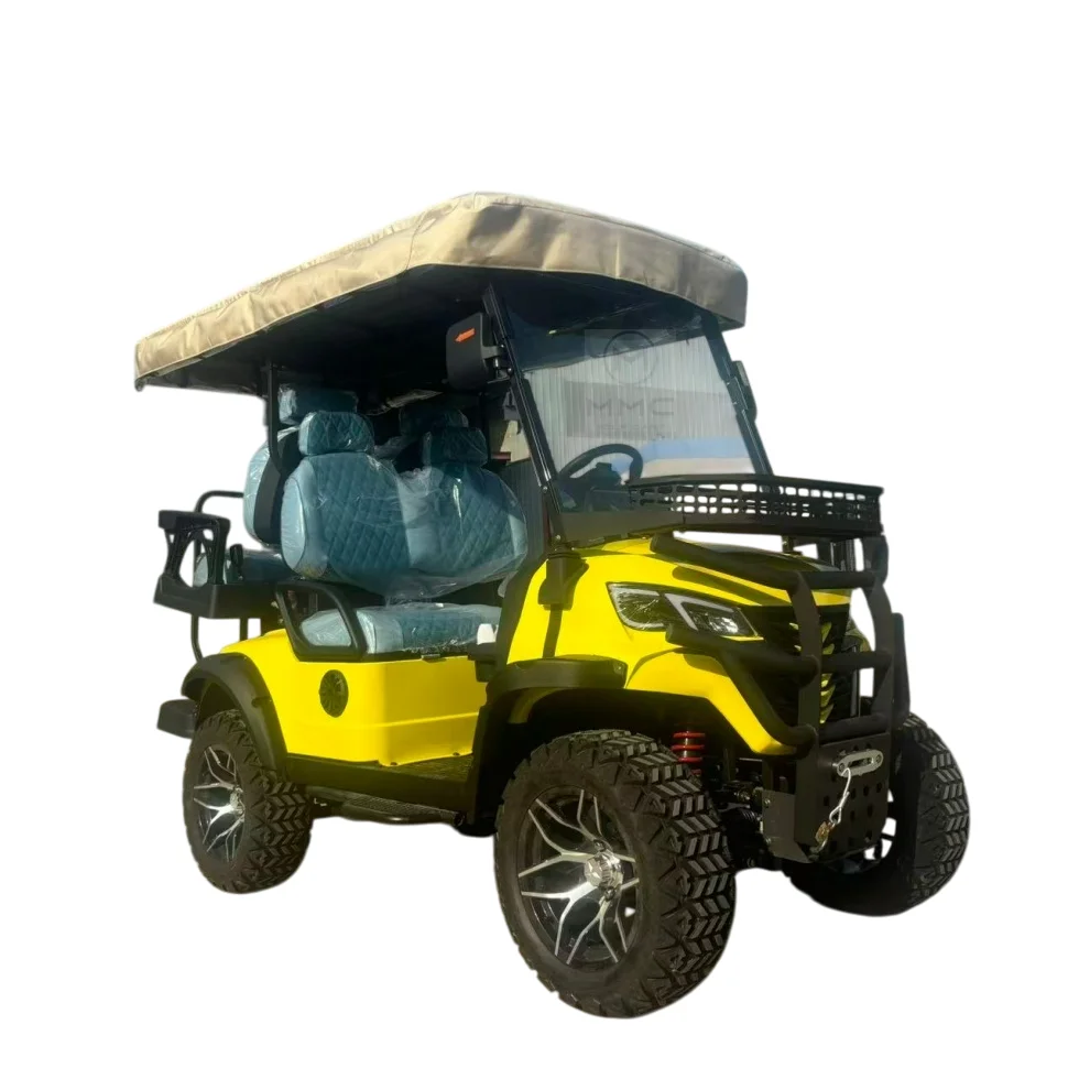 6 مقاعد مرتفعة 14 بوصة إطارات كبيرة للطرق الوعرة CE Street Legal 72V بطارية ليثيوم عربة جولف كهربائية