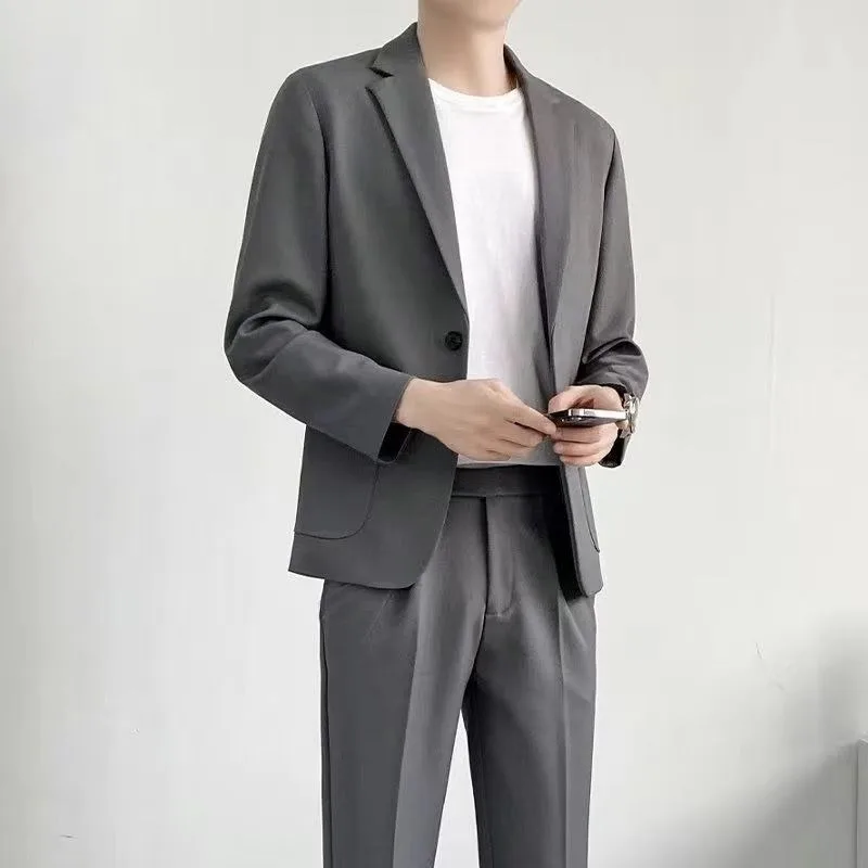 

Man Suits and Blazers Loose Original Korean Style Clothes Casual Classic Coats New in Menswear Elegant Business Jacket for Men