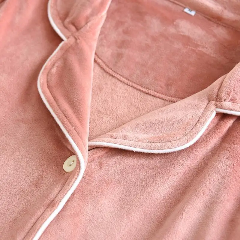 Warm Sleepwear Men's Flannel Winter Thick Pajama Male Thick Long Sleeve Pajama Casual Autumn Pajamas Men Coral Fleece Sleepwear