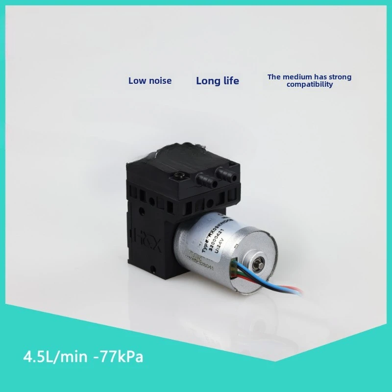 Bomba de diafragma de vacío de diafragma en miniatura de 4,5l/min, bomba de aire en miniatura de doble propósito de bombeo de larga duración sin escobillas