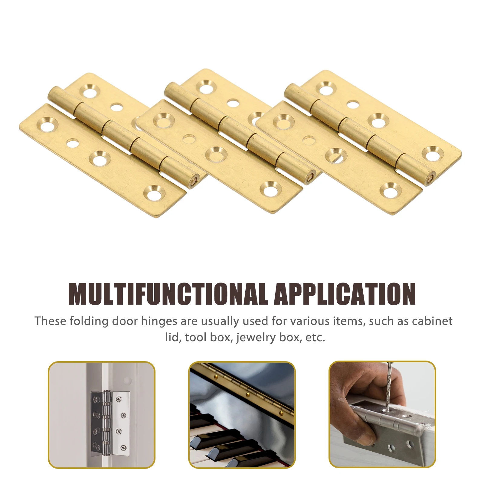 

6pcs Piano Hinge Heavy Duty Continuous Copper Hinges for Wooden Box Jewelry Storage Cabinet Door Flush 180 Degree Folding