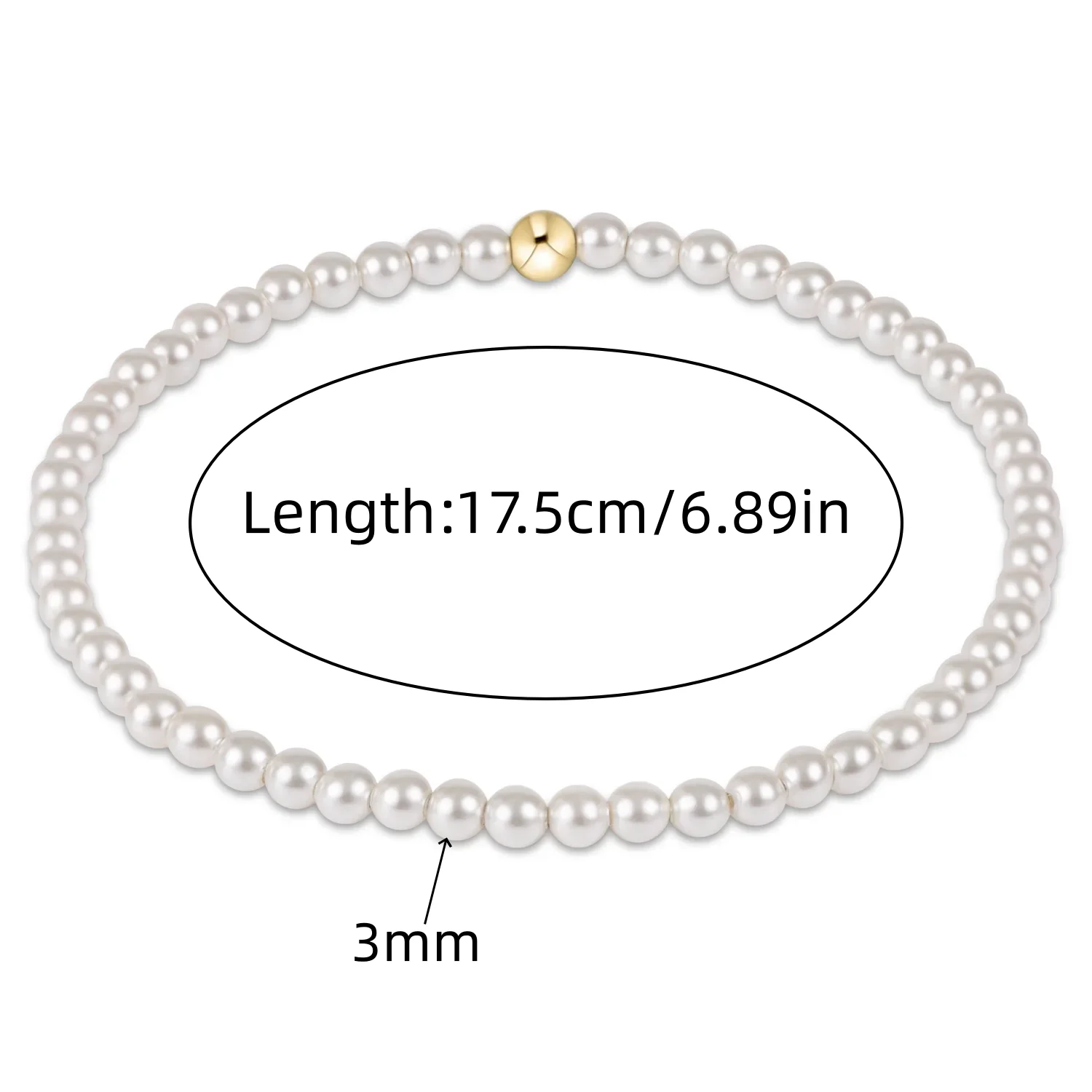 Vlen Muschelperlen-Armband mit 18K vergoldeten Perlen, Stapelschmuck, zierliche Braut-Strand-Handgemachte Perlenarmbänder für Frauen, Geschenk – Detail 4