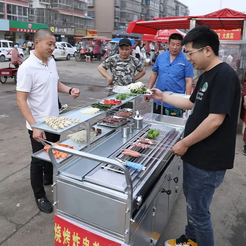 Fried skewers, gas barbecue grills, commercial stalls, night markets, smokeless barbecue trucks