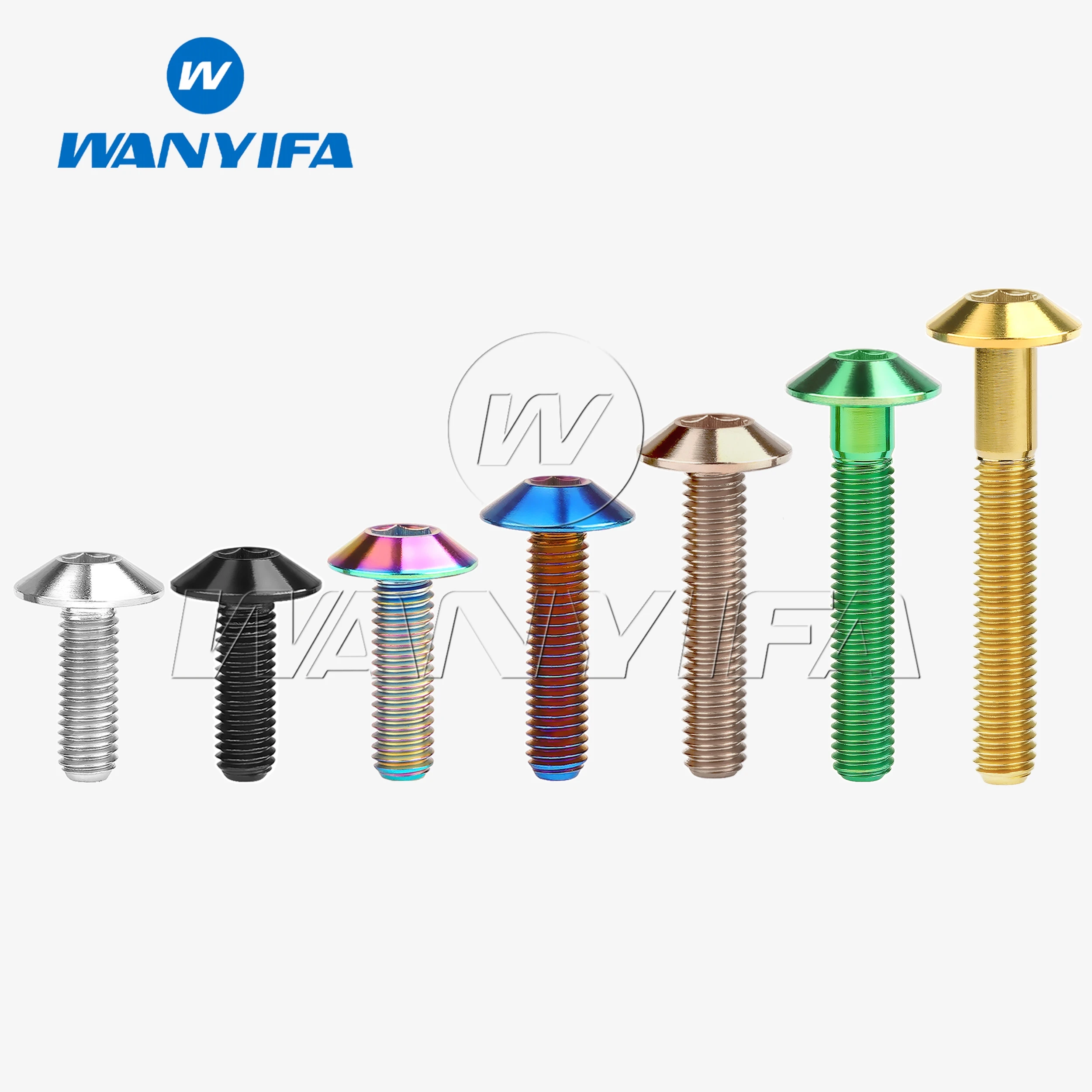 Wanyifa Titanium Ti Bolt Button Allen Hex Head M6x 12 15 20 25 30 35mm M8x25mm Screws for Motorcycle