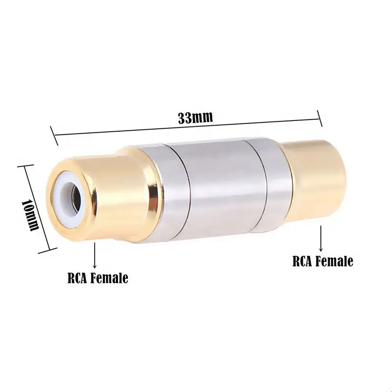 New Metal Plated RCA Female to Female Connector RCA Extension HDTV Speaker Amplifier Car Audio Adapter