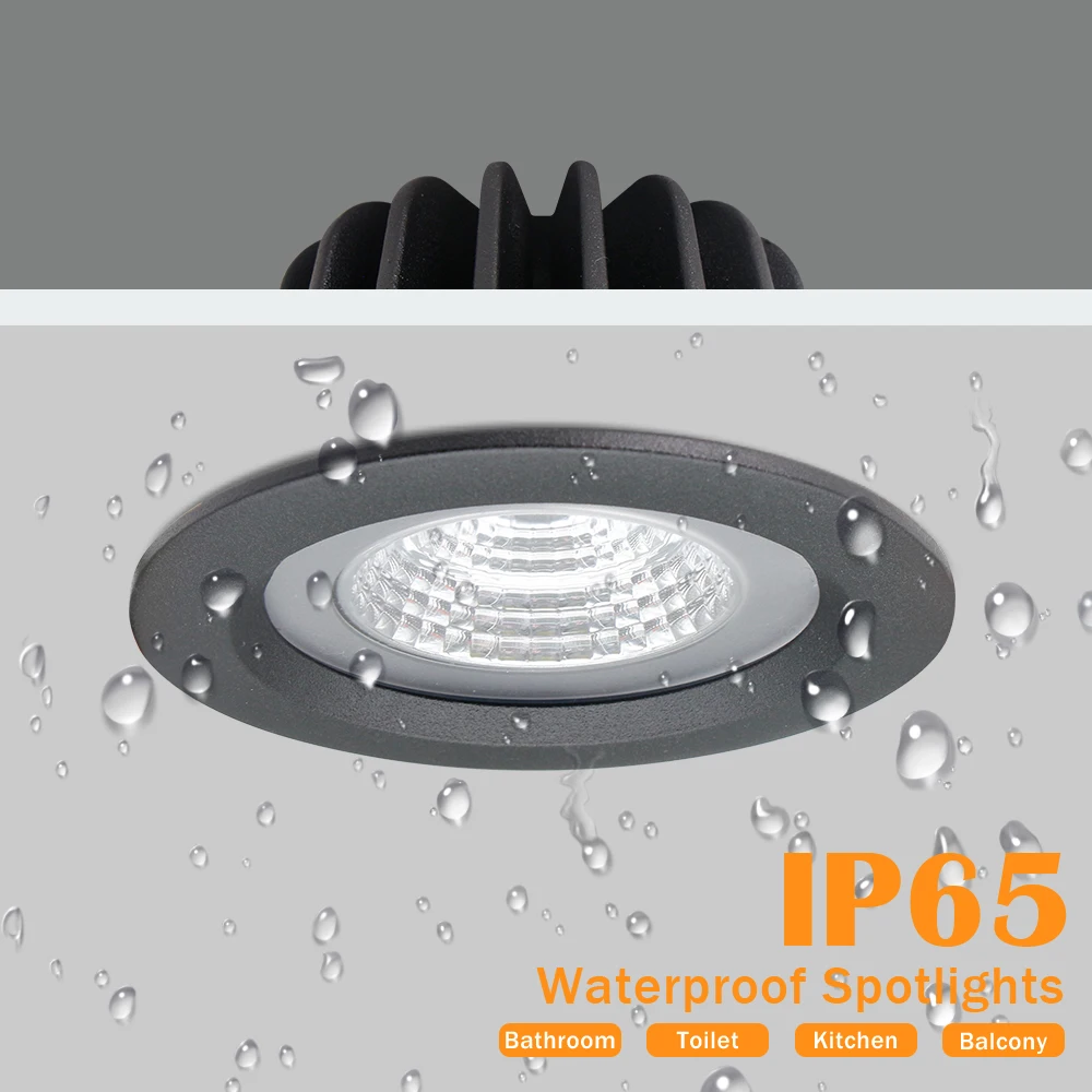 

LED Recessed Ceiling Light IP65 Waterproof Round LED Down light 15W 12W 7W 5W Spot Light for Sauna Steam Bath Kitchen Bathroom