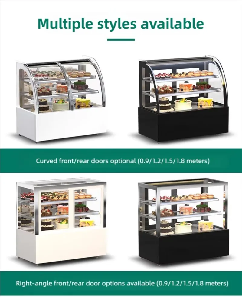 高品質冷蔵ベーカリーディスプレイキャビネット ステンレス鋼とガラス製ケーキショーケース 必須冷凍設備