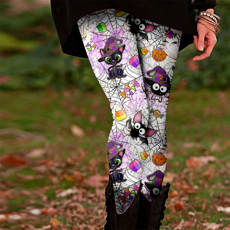 Leggings regalo per ragazza gatto carino direzionale di Halloween
