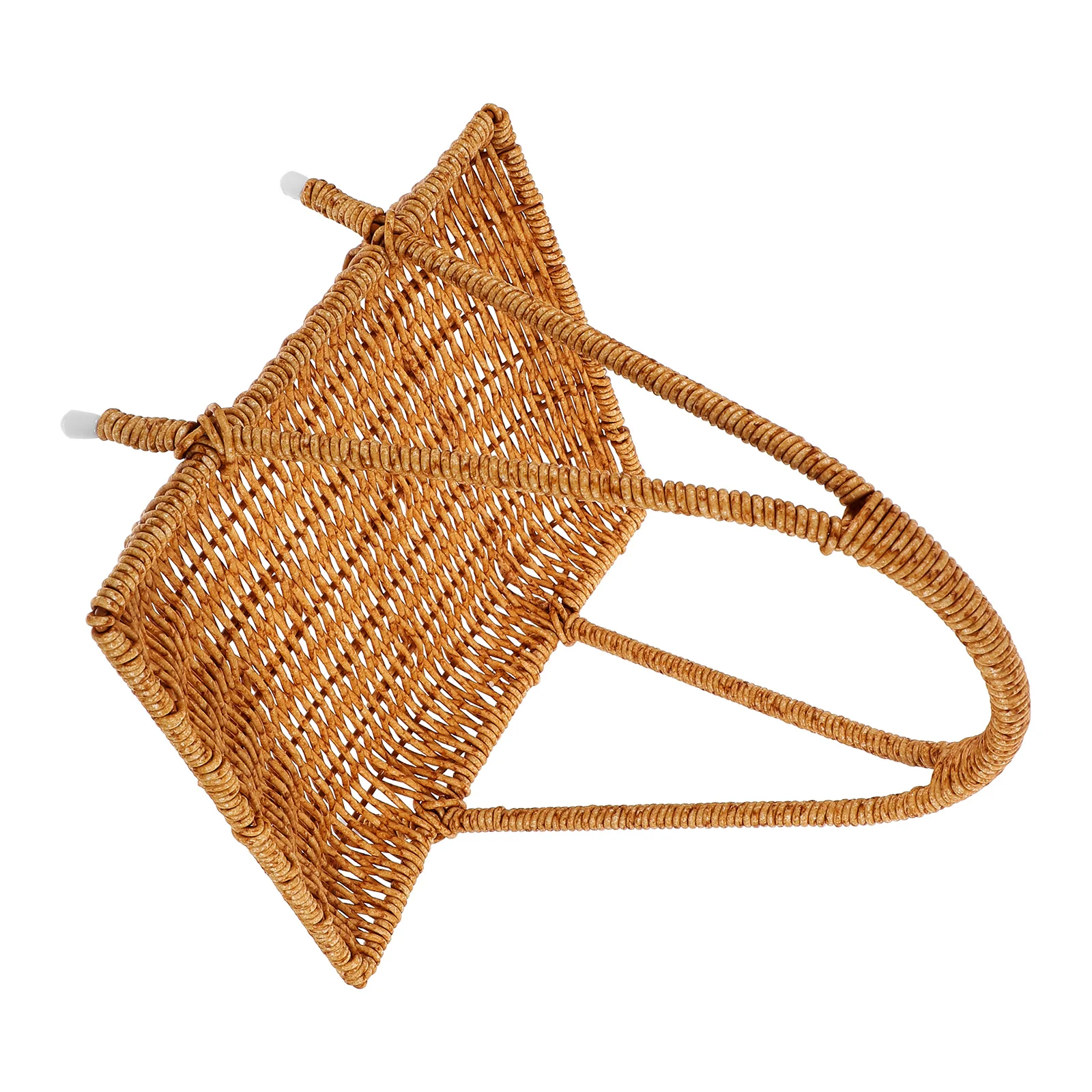 

Large Snack Serving Tray Imitation Rattan Multi-Function Bread Cake Platter Decorative Food Tray for Home Coffee Table Bedroom