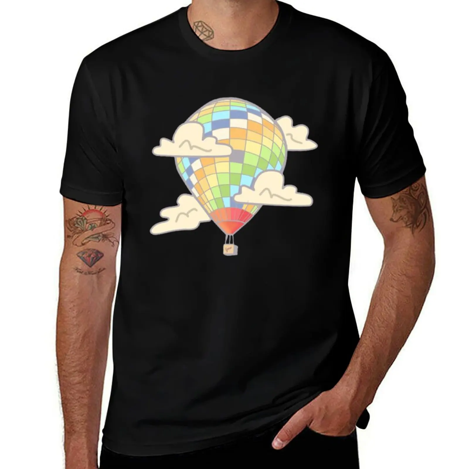 

рубашки рубашки футболка с воздушным шаром футболка летняя футболка Forever Young man мужской хлопок для забавной рубашки футболка с аниме для