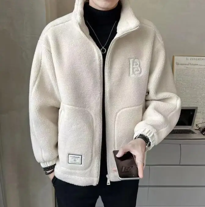 Men's Fleece-Lined and Thickened Cotton Coat 2025 New Winter Trendy Overcoat Loose Warm Weather Jacket