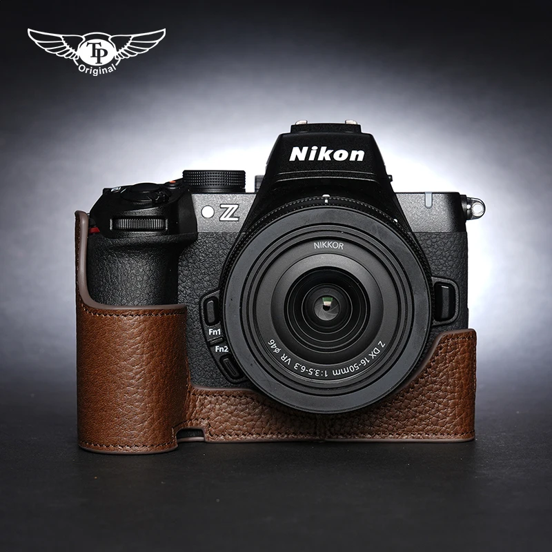 

Получехол для камеры ручной работы из натуральной кожи, дизайн сумки для камеры Nikon Z50ii