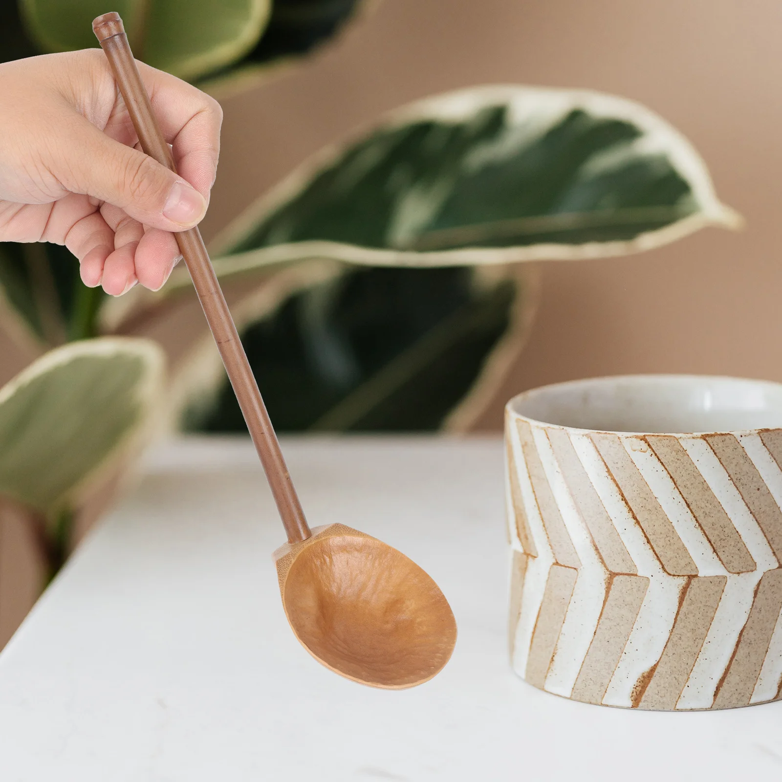 

1pc Tea Bamboo Long Handle Coffee Scoop Multi-Functional Teaspoon For Home Kitchen Bar Supplies Japanese