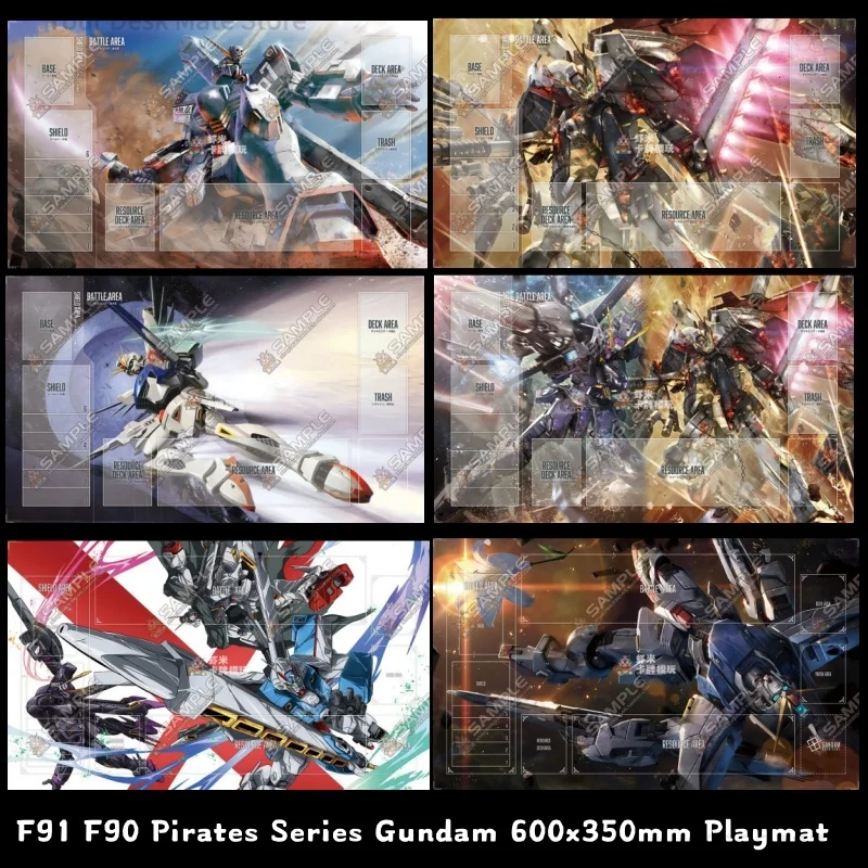 

F91 F90 Pirates Series Gundam Single-player Battle Card Mat Crossbone GCG 2mm Stitched Edge Duel Dish Rubber Playmat