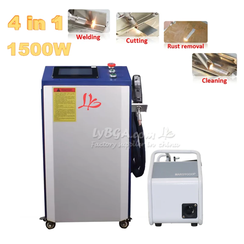 Handheld Fiber Laser Welding 4in1 Head Laser Welding Cleaning Cutting Machine 1500W For Metal Oxides On Stainless Steel Surfacs