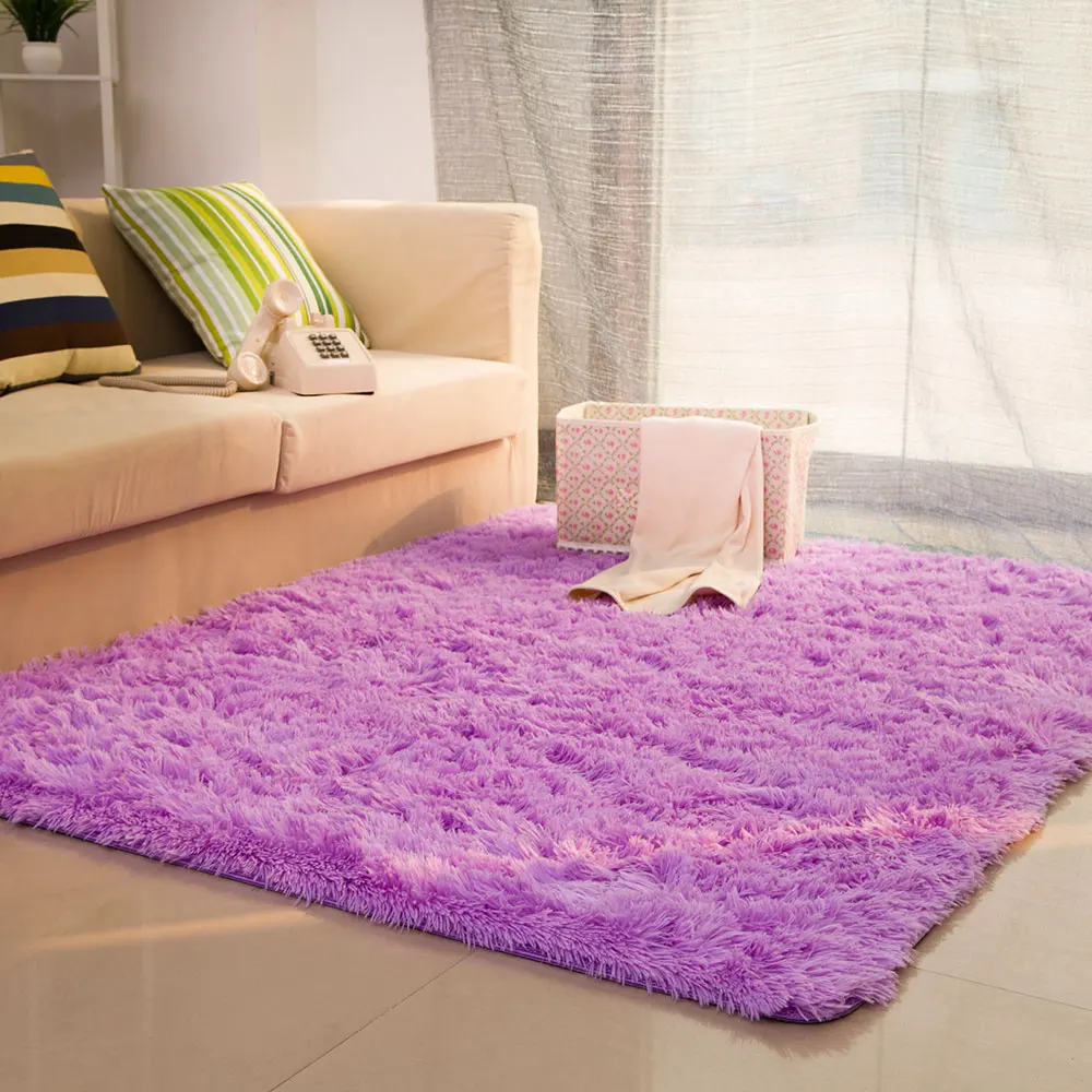 Silky Fluffy Carpet Modern Home Decor Long Plush Shaggy Rug Children's Play Mats Sofa Living Bedroom Bedside Mat Balcony Carpets