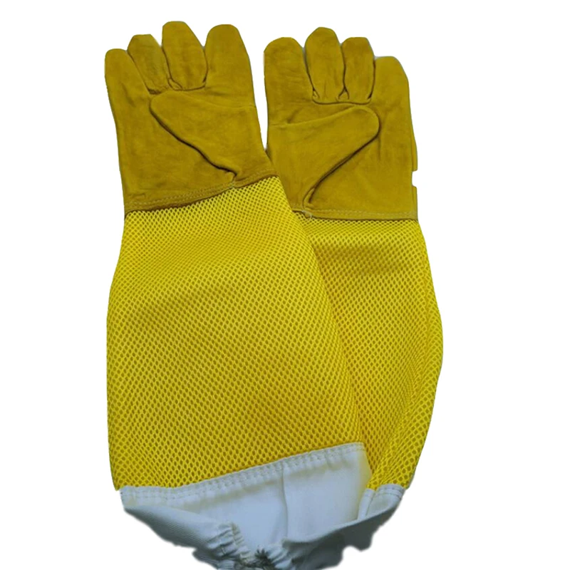 Bee Tools Gloves Beekeeping Protective Tools Convenient Practical Durable Anti-bee Anti Sting Yellow Long Mesh Gloves