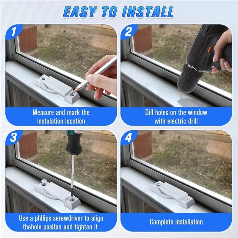 【SLEEK 】قفل وشاح بديل للنافذة المنزلقة الرأسية والأفقية لـ Prime-Line F 2590، لأقفال الوشاح المكسورة #3