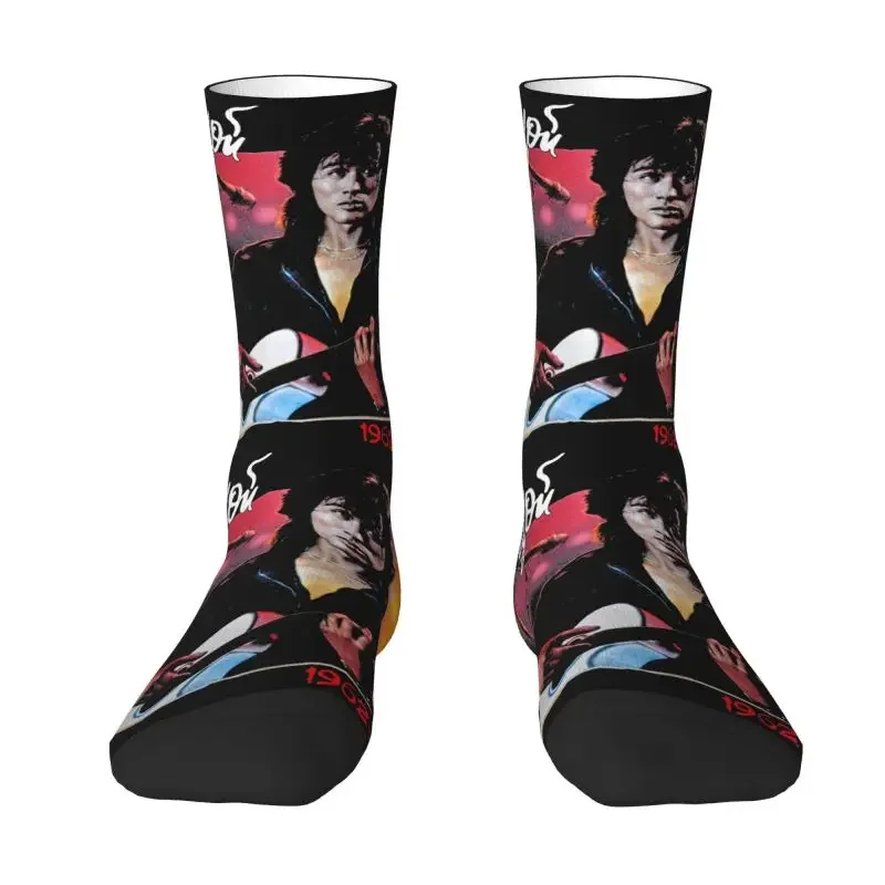 

Vintage Viktor Tsoi Is Alive Men Women Crew Socks Unisex Fun 3D Printed Russian Rock Band Legend Kino Dress Socks