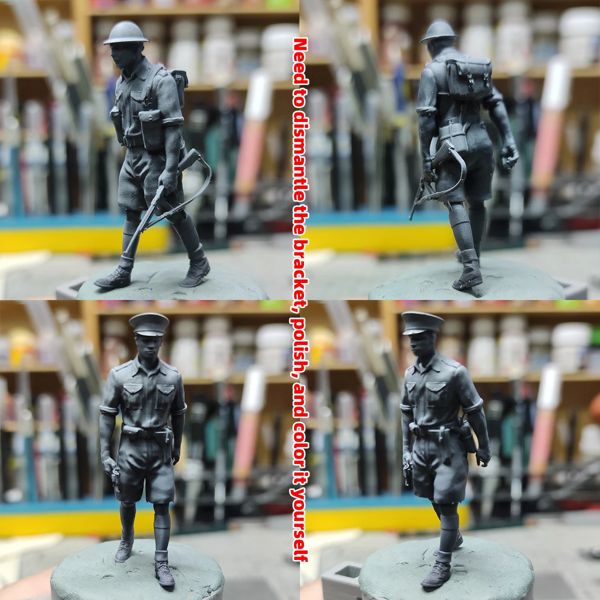 Maßstabsgetreuer Miniaturmodellbausatz Britische Soldaten, die in Nordafrika kämpfen, Figuren, Militär, 6-teiliges Set, 1940–1943, 1/35, 1/48, 1/72 – Detail 3