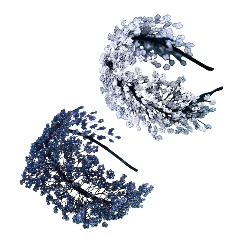 

Elegant Crystal Flower Hairhoop for Female Bride Wedding Party Headpieces Shimmering Party Crystal Hairband Party Props DXAA