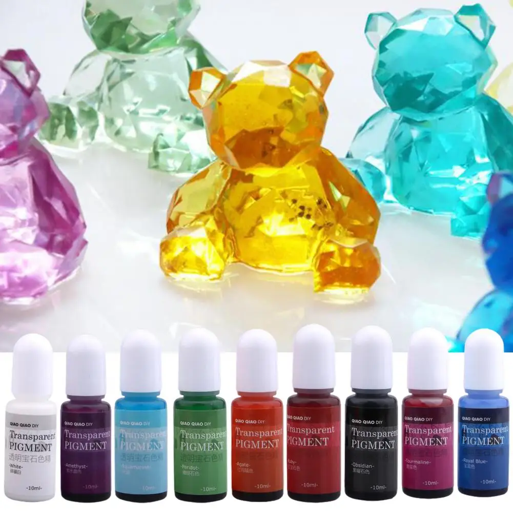 10ml Resin Epoxy Colorant Eco-friendly Safe Wide Applications Decorative DIY Transparent Gem Diffusion Pigment Home Accessories
