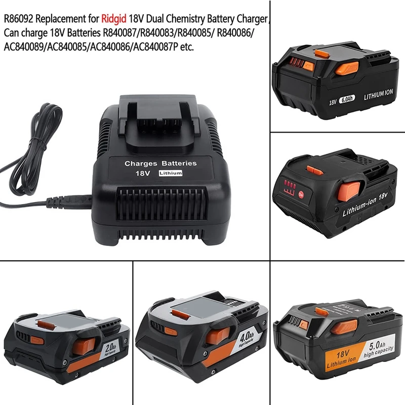 18V Lithium Battery Charger R86091 For AEG RIDGID BL1218 L1830R R86091 R840083 L1815R L1830R Adapter