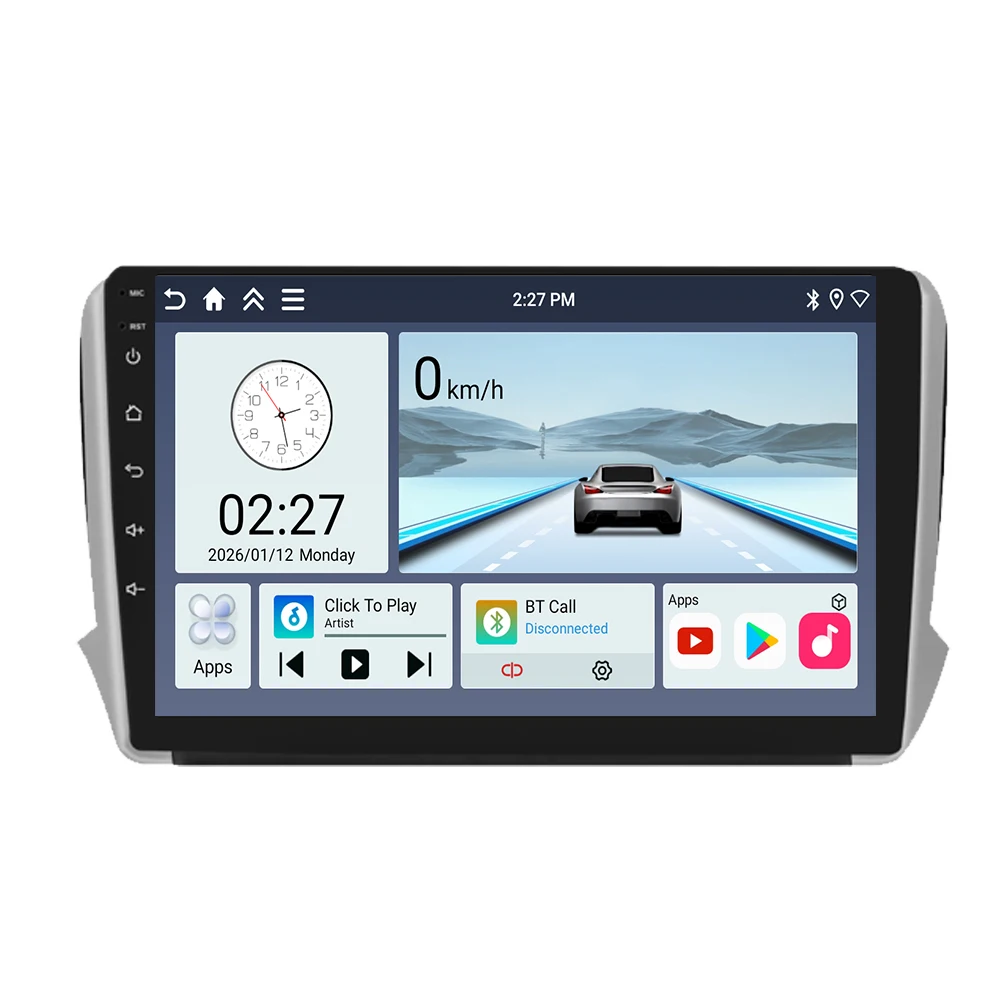 Reproductor Multimedia Android para Peugeot 2008 208 2012 - 2018, Navegación GPS, Carplay, Pantalla Táctil QLED, Autoestéreo, WIFI, No 2din